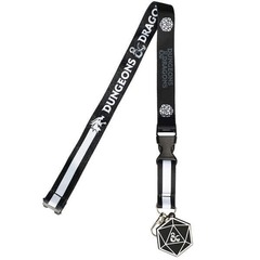 Dungeons & Dragons Lanyard with Charm - Black Strap Die